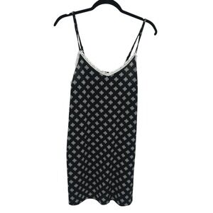 Coquette Lace Chemise Medium Black Floral Slip Dress Romantic Sleepwear Soft